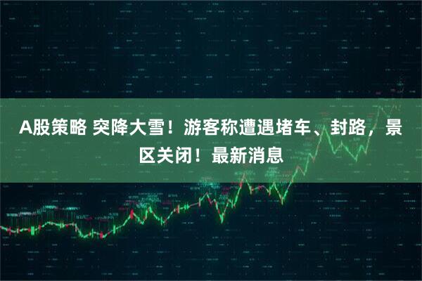 A股策略 突降大雪！游客称遭遇堵车、封路，景区关闭！最新消息